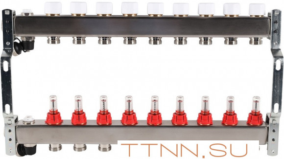 Для отопления Rommer 1"/3/4"x9 с расходомерами (RMS-1201-000009)