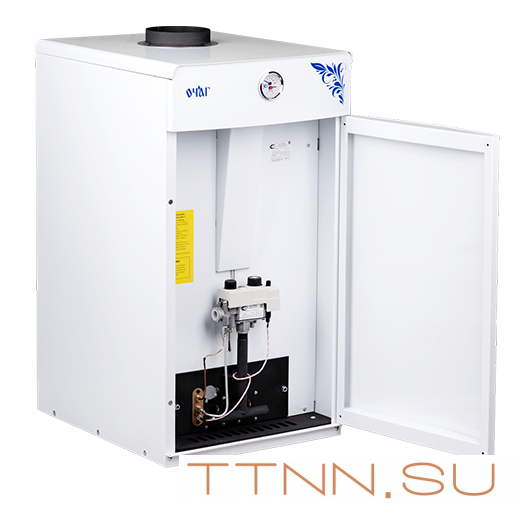 Газовый напольный котел СервисГаз Очаг Премиум АОГВ-35 EM с автоматикой SIT