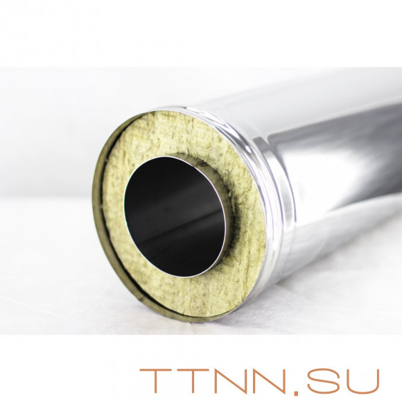 Сэндвич труба дымохода 1 метр нержавейка 1 мм / нержавейка 0,5 мм 150 (внутри) / 250 (снаружи)