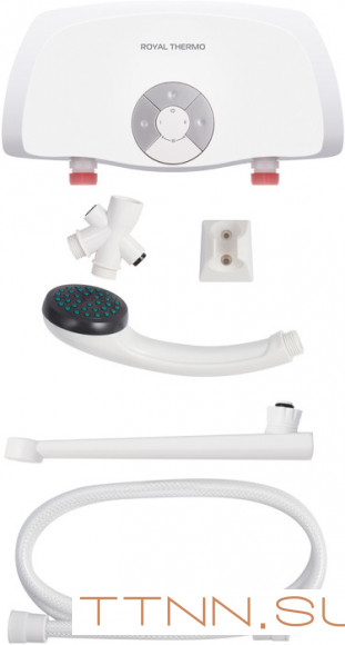 Электрический проточный водонагреватель 6 кВт Royal Thermo Smartfix TS (6,5 kW) - кран+душ