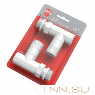 Набор вентелей Royal Thermo PIANO, ПРЯМОЙ, (2 шт) белый