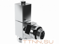 Ручной регулировки вентиль Royal Thermo угловой, хром, ручка куб 1/2