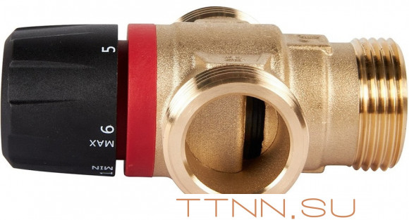 Смесительный клапан Rommer 1" НР 35-60°С KV 1,6 (RVM-0132-166025) боковое смешивание