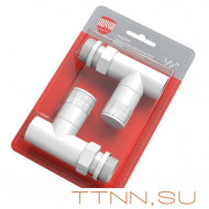 Набор вентелей Royal Thermo PIANO, УГЛОВОЙ, (2 шт) белый