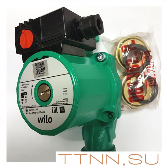 Насос циркуляционный wilo star rs 25/7 (с гайками)