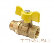 Кран шаровый газовый VALFEX 3/4" ВН/НР бабочка VALFEX 11Б27фтМ