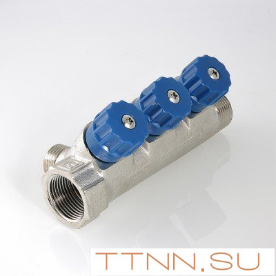 Коллектор с регулировочными вентилями и наружной резьбой Valtec 1*3*1/2  VT.560.N Коллектор с регулировочными вентилями и наружной резьбой Valtec 1*3*1/2  VT.560.N