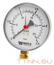 Манометр радиальный Watts F+R200 (MDR) 100/ 25x1/2" Манометр радиальный Watts F+R200 (MDR) 100/ 25x1/2"
