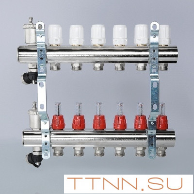 Для отопления VALTEC 1"х12 вых. Евроконус 3/4"с расходомерами в сборе Для отопления VALTEC 1"х12 вых. Евроконус 3/4"с расходомерами в сборе
