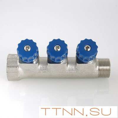 Коллектор с регулировочными вентилями и наружной резьбой Valtec 3/4*4*1/2 VT.560.N Коллектор с регулировочными вентилями и наружной резьбой Valtec 3/4*4*1/2 VT.560.N