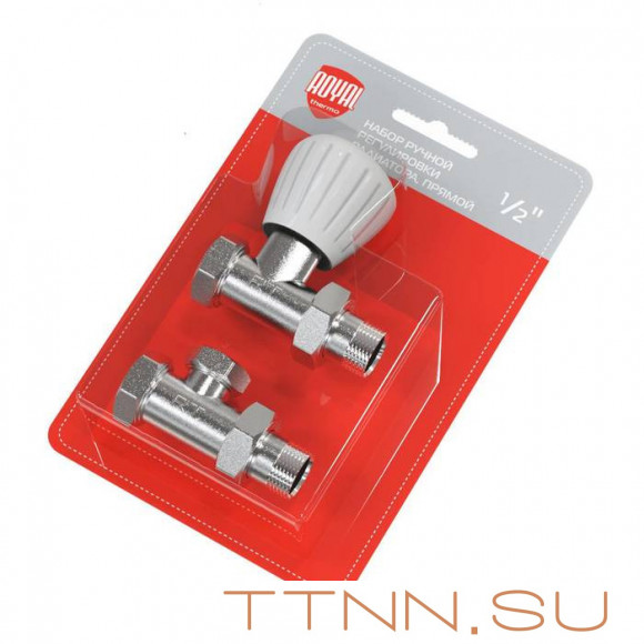 Набор ручной регулировки Royal Thermo прямой 1/2” (никель)