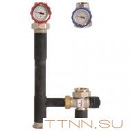 Насосная группа ROMMER с термостатическим смесительным клапаном (20-43°С) 1" без насоса, арт. RDG-0002-002501