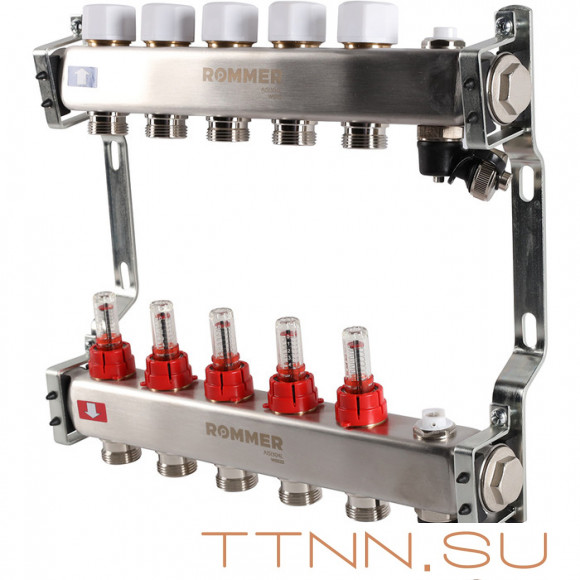 Для отопления Rommer 1"/3/4"x5 с расходомерами (RMS-1201-000005)