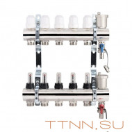 Коллекторная группа TIM 8 выходов KВ008 без кранов и расходомеров латунь