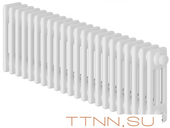 Стальной трубчатый радиатор 3-колончатый Royal Thermo Insignia VC3030 - 22 секц. RAL9016, нижнее 1/2