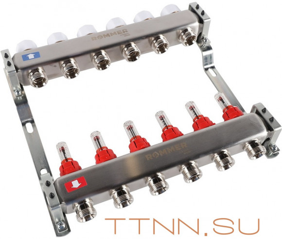 Для отопления Rommer 1"/3/4"x6 с расходомерами (RMS-1200-000006)
