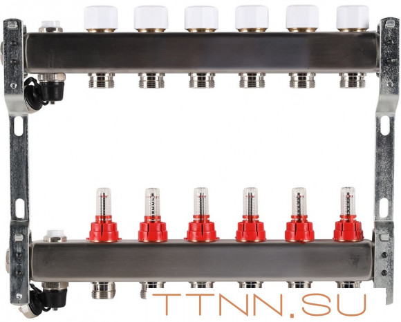 Для отопления Rommer 1"/3/4"x6 с расходомерами (RMS-1201-000006)