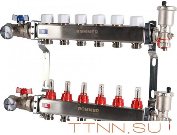 Для отопления Rommer 1"/3/4"x6 с расходомерами (RMS-1210-000006)