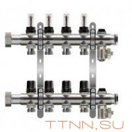 Коллекторная группа TIM KCS1003 3 выхода без кранов нержавеющая сталь