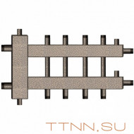 Распределительный коллектор совмещенный с гидравлическим разделителем на 5 контуров, арт. ГК5-70