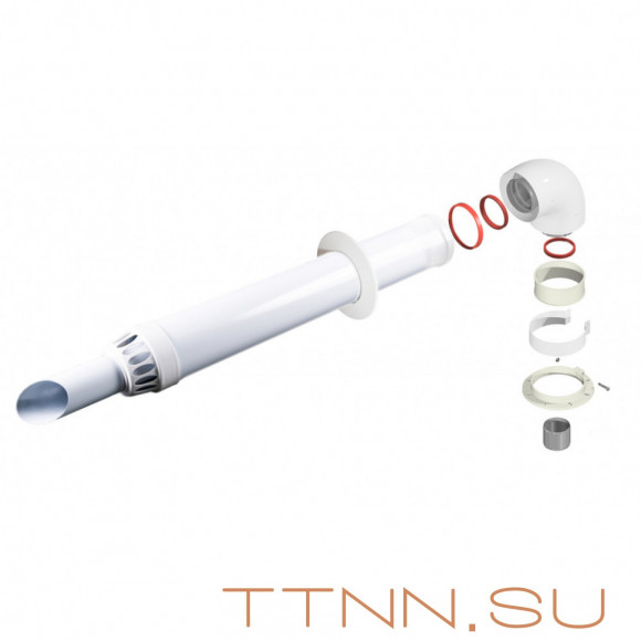 Dr-Thermo 60/100 коаксиальный дымоход антилед (1 метр + угол) для котлов всех марок