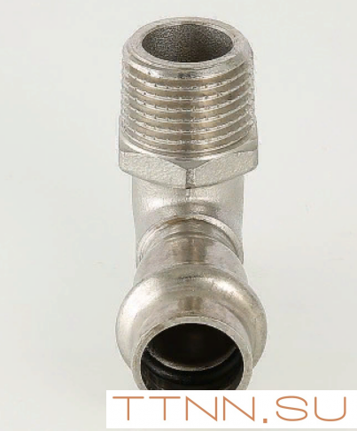 Угольник из нержавеющей стали 90 градусов Valtec 15х1/2 Угольник из нержавеющей стали 90 градусов Valtec 15х1/2