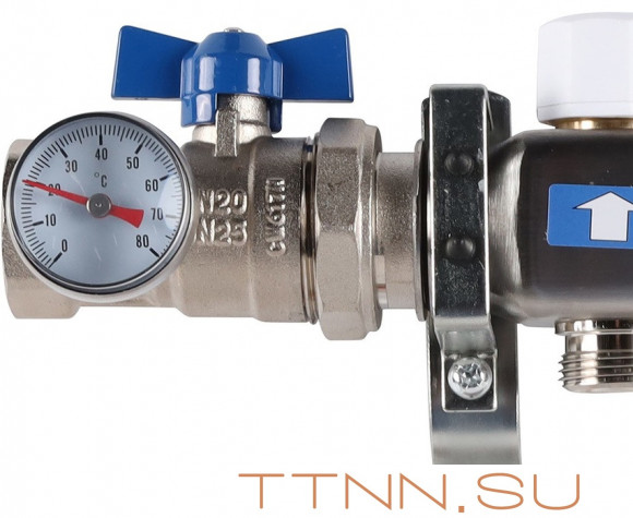 Для отопления Rommer 1"/3/4"x8 с запорными клапанами (RMS-3210-000008)