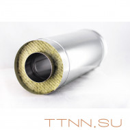 Сэндвич труба дымохода 1 метр оцинковка 0,5 мм / оцинковка 0,5 мм 115 (внутри) / 200 (снаружи)