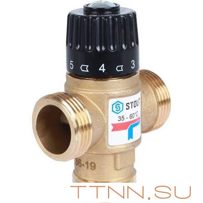 Смесительный клапан STOUT 1 НР 35-60°С KV 1,6 м3/ч