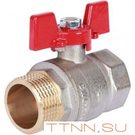 Шаровой кран 1" ВН/НР, ручка бабочка ROMMER RBV-0004-0210225