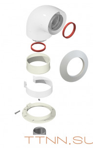 Колено подключения 90 диам. 60/100 для газовых котлов Ferroli