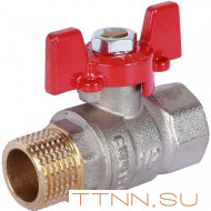 Шаровой кран 1/2" ВН/НР, ручка бабочка ROMMER RBV-0004-0210215